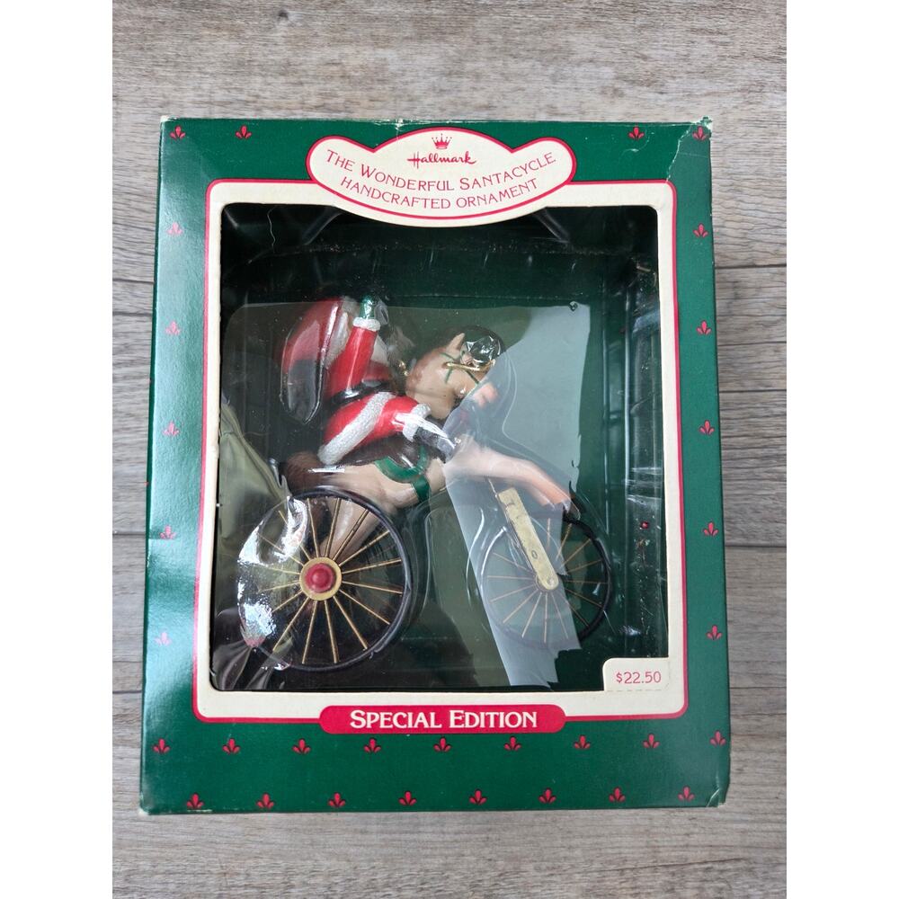 Vintage 1988 Hallmark Keepsake Ornament The Wonderful Santacycle Special Edition